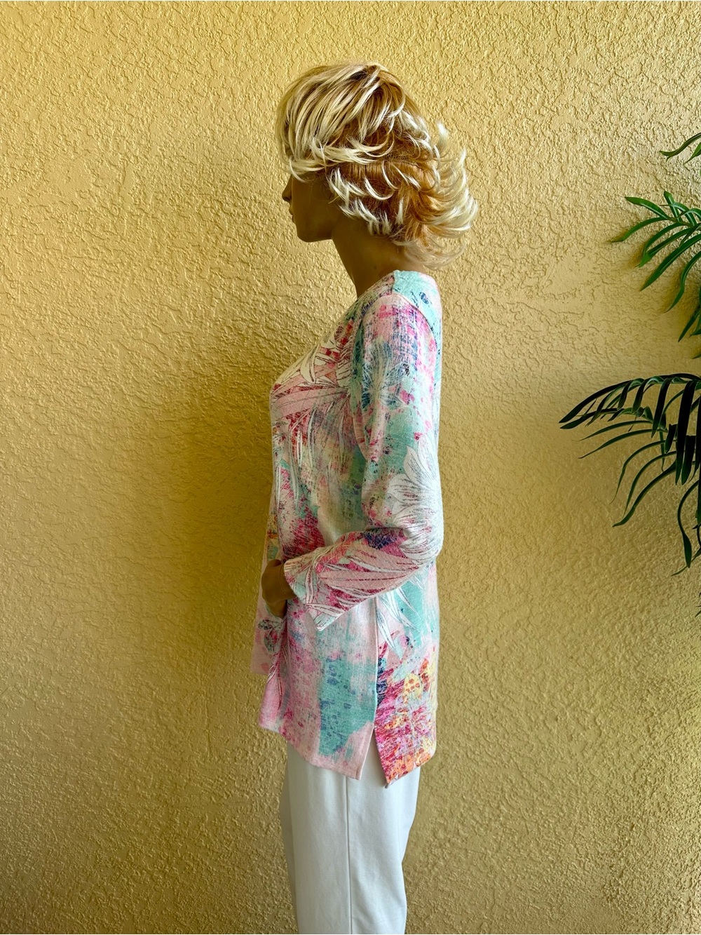 Christopher & Banks pink floral print tunic top - Picture 4 of 8